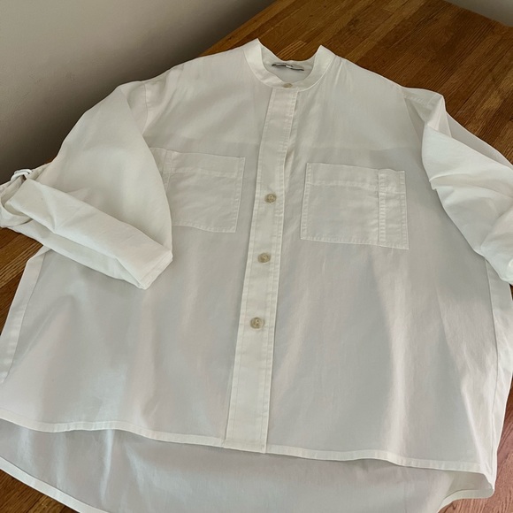 VINCE OVERSIZED WHITE BLOUSE - Picture 6 of 10